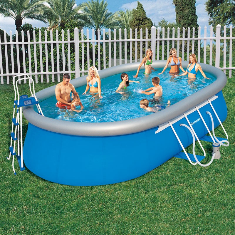 Piscine Autoportée Bestway Ovale Fast Set Métallisée Autoportante